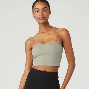 ALO Yoga limestone cream Ribbed Bandeau Top Large